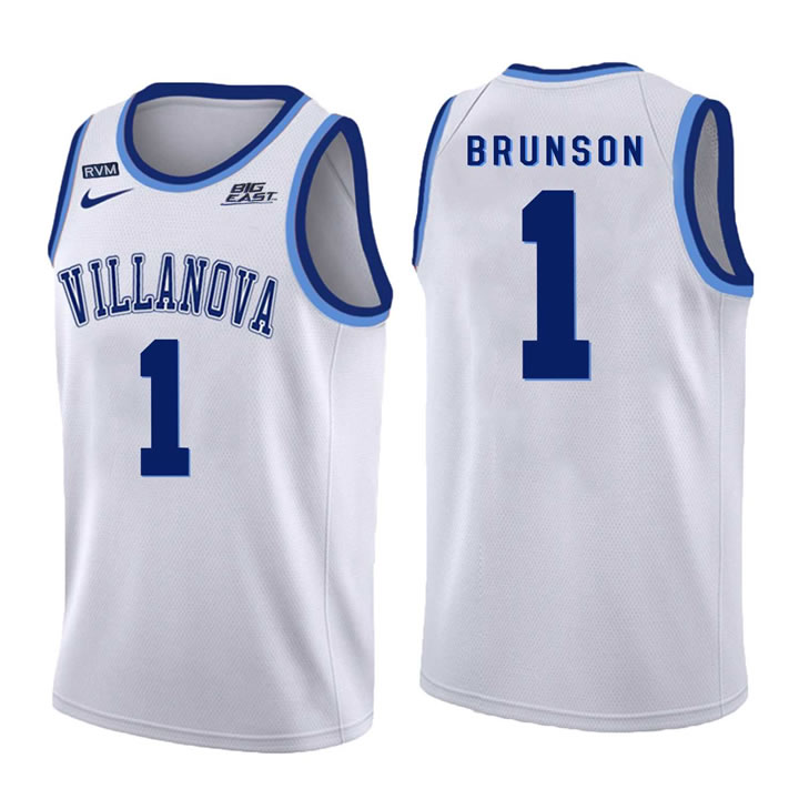 Villanova Wildcats #1 Jalen Brunson White College Basketball Jersey